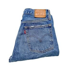 Levi's Wedgie Straight Button Fly Ripped Denim Jeans Size 26